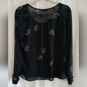 Elegant Black Floral Women's Top